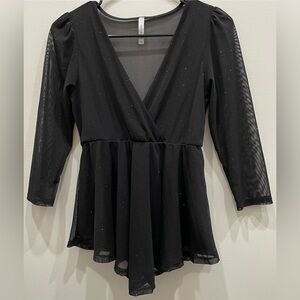 Black Sheer Long Sleeve Top CHOCOLATE u.s.a. Women’s 
Size: M